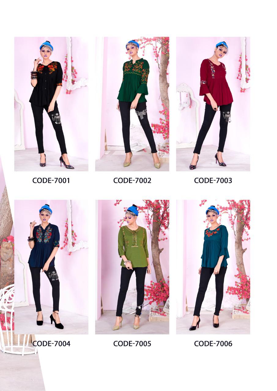 Riya Compass 7 Latest Casual Wear Embroidery Work Western Ladies Top Collection